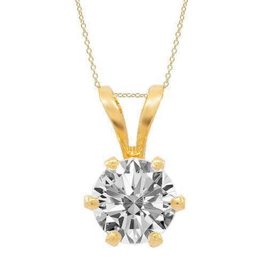 Yellow 14K Yellow Solid Gold Diamond Solitaire Pendant 0.45 Ctw